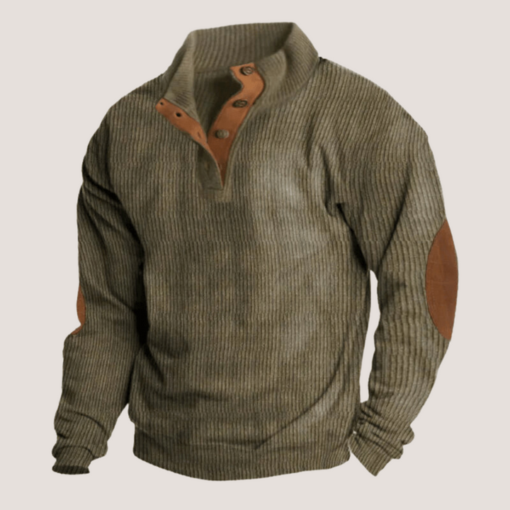 Marius™ - Sophisticated ribbed knit jumper with elegant collar