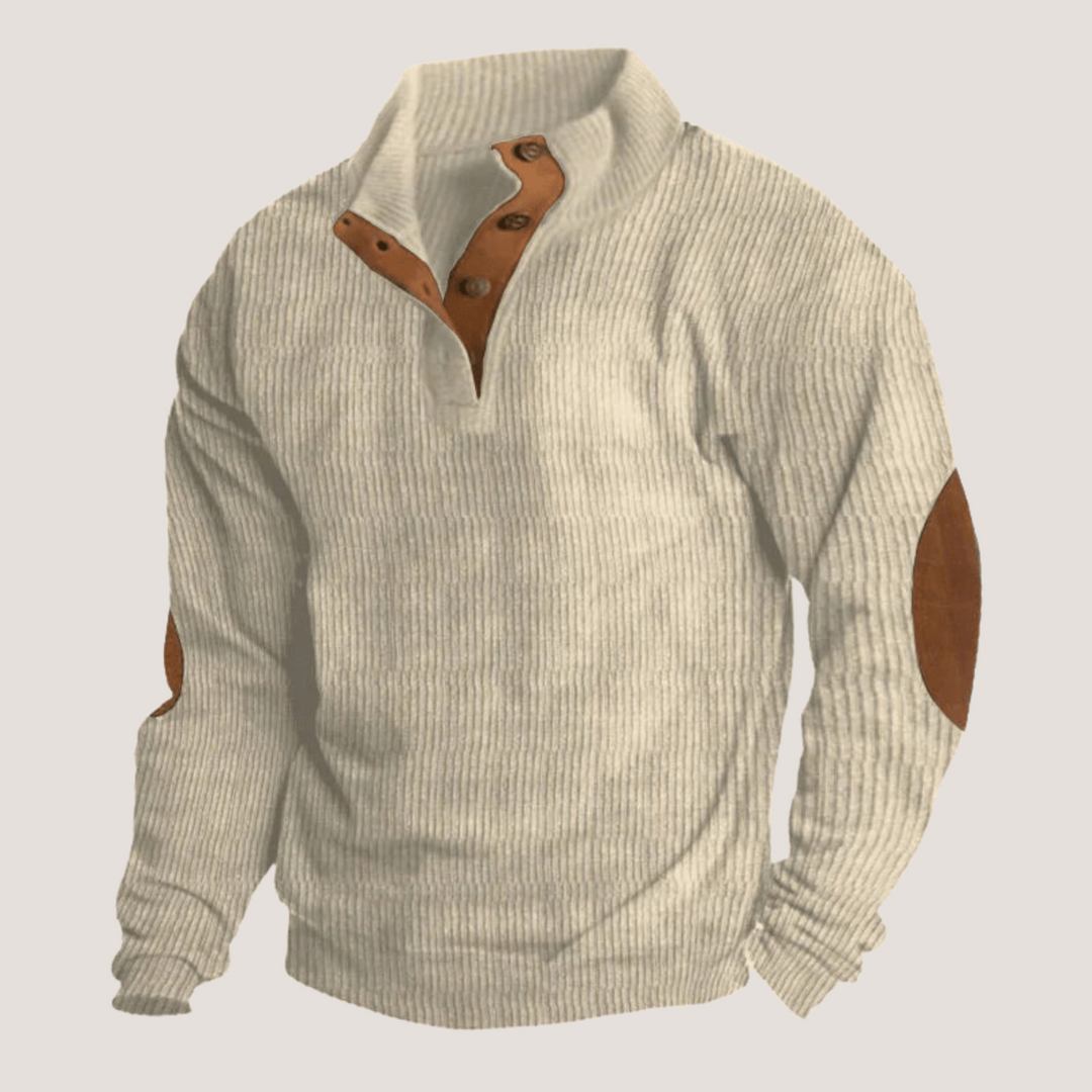 Marius™ - Sophisticated ribbed knit jumper with elegant collar