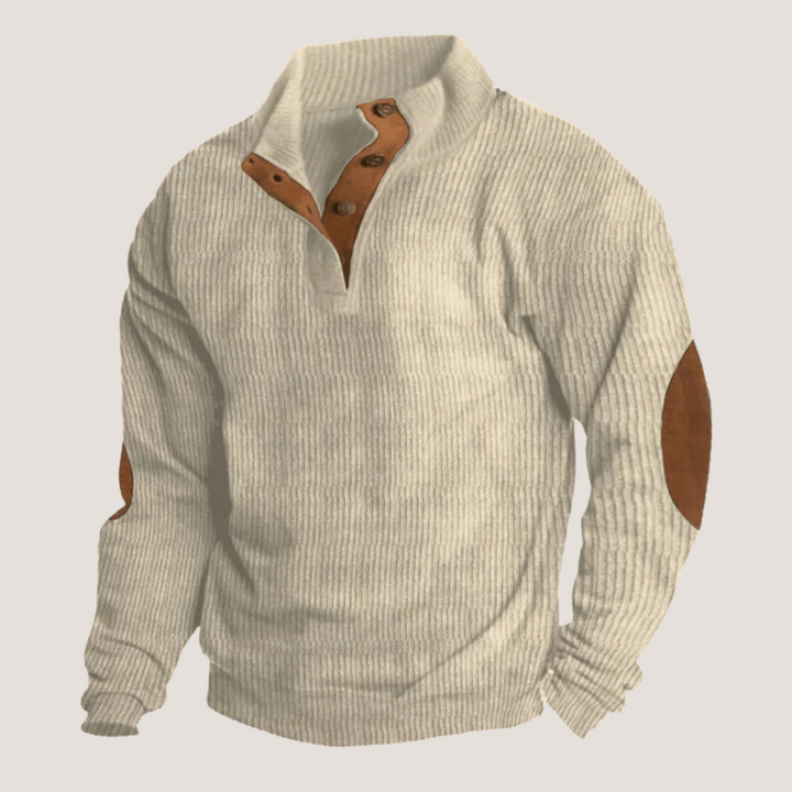 Marius™ - Sophisticated ribbed knit jumper with elegant collar