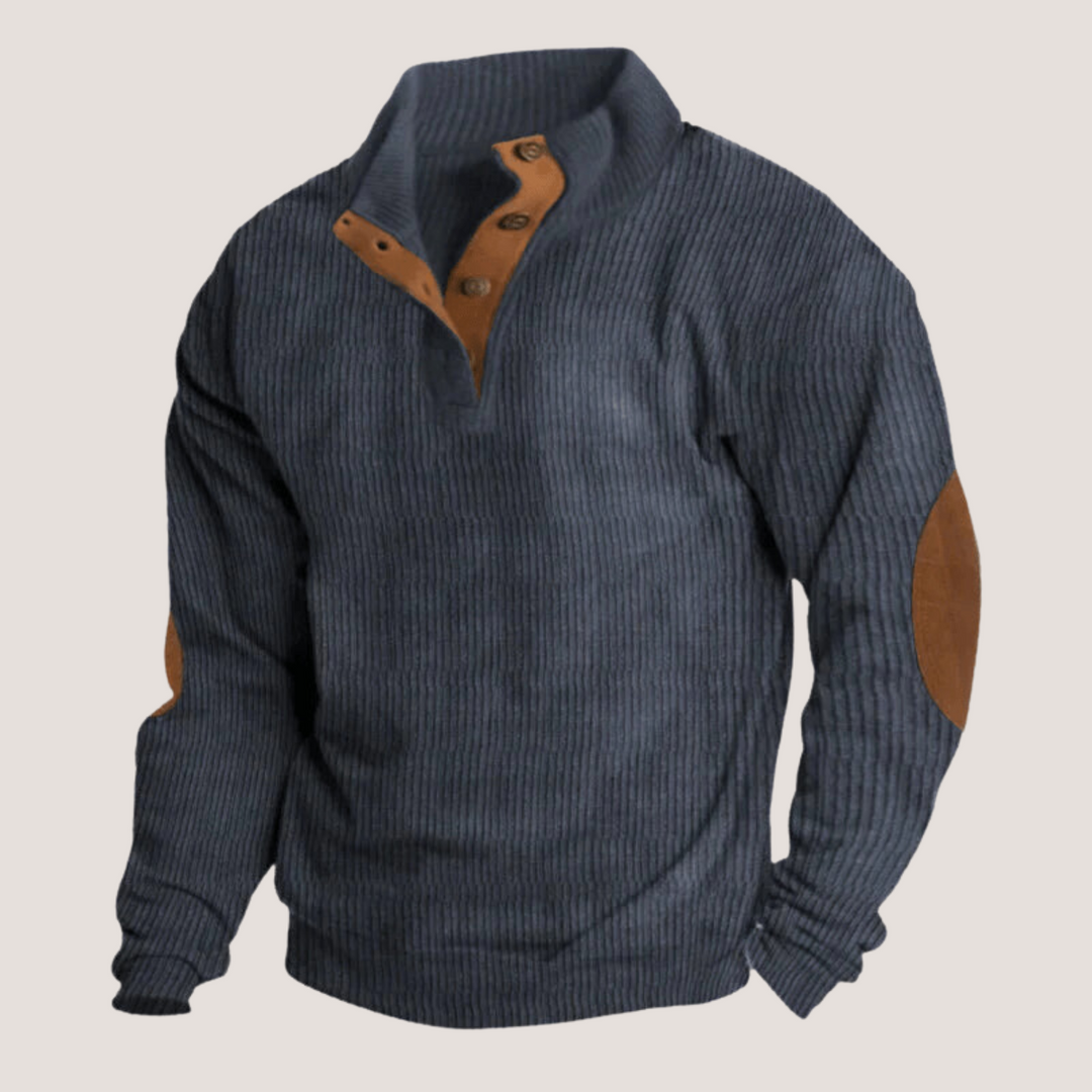 Marius™ - Sophisticated ribbed knit jumper with elegant collar