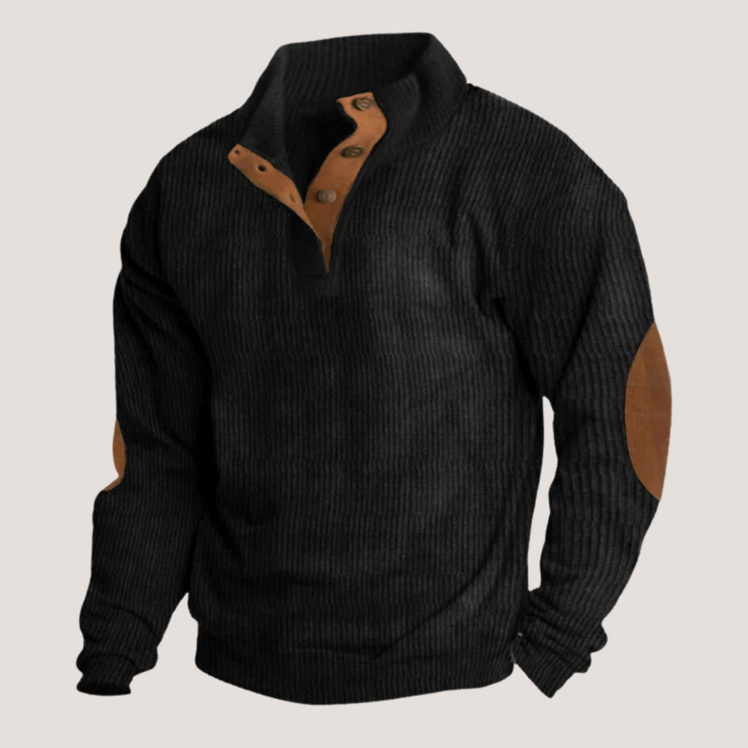 Marius™ - Sophisticated ribbed knit jumper with elegant collar