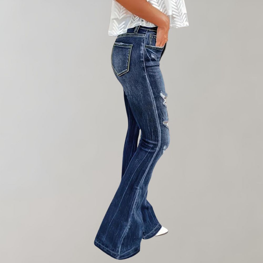 Pirkko - Charming vintage trousers with a flared cut and trendy teardrops