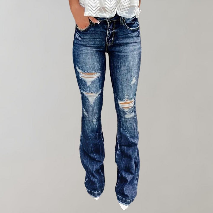 Pirkko - Charming vintage trousers with a flared cut and trendy teardrops