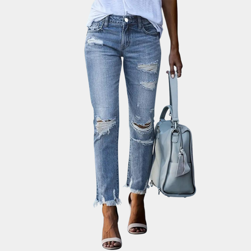 Romilly - Stylish women's jeans with alluring rips
