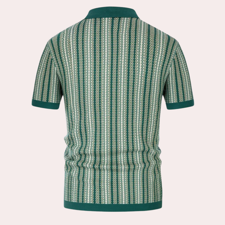 Elegant men's knitted shirt with stylish stripes - Kaspar