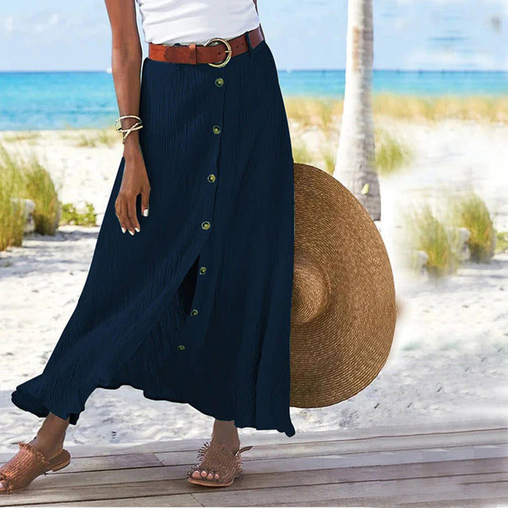 LEXIE - Elegant maxi skirt with striking front buttons