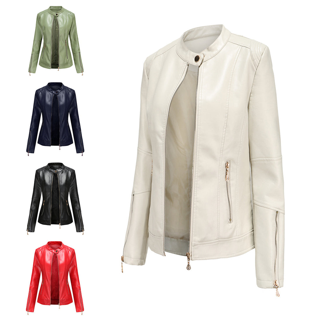 FRANICA - Elegant leather jacket in a classic design