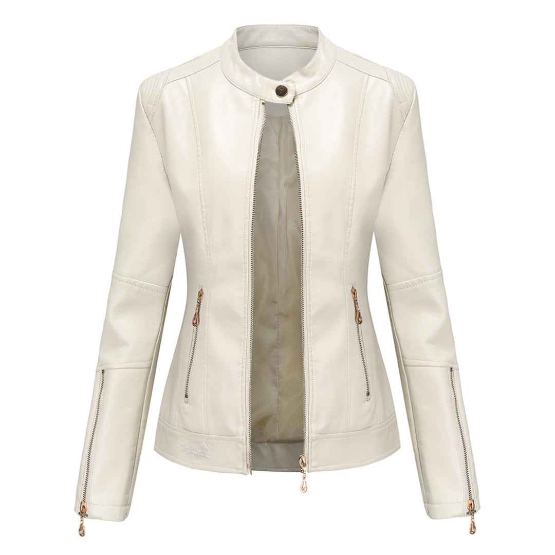 FRANICA - Elegant leather jacket in a classic design