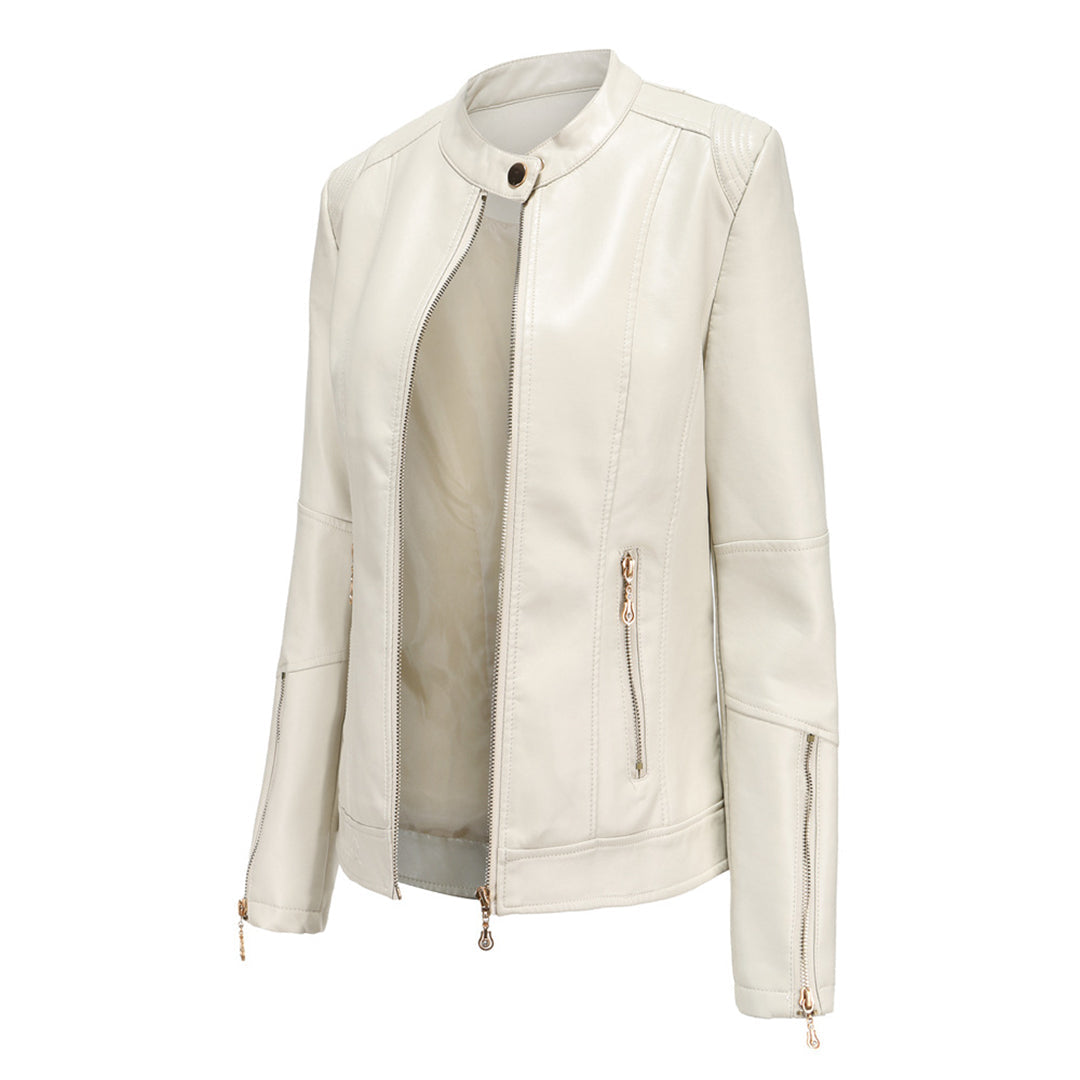 FRANICA - Elegant leather jacket in a classic design