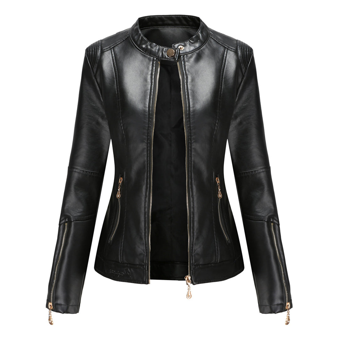 FRANICA - Elegant leather jacket in a classic design