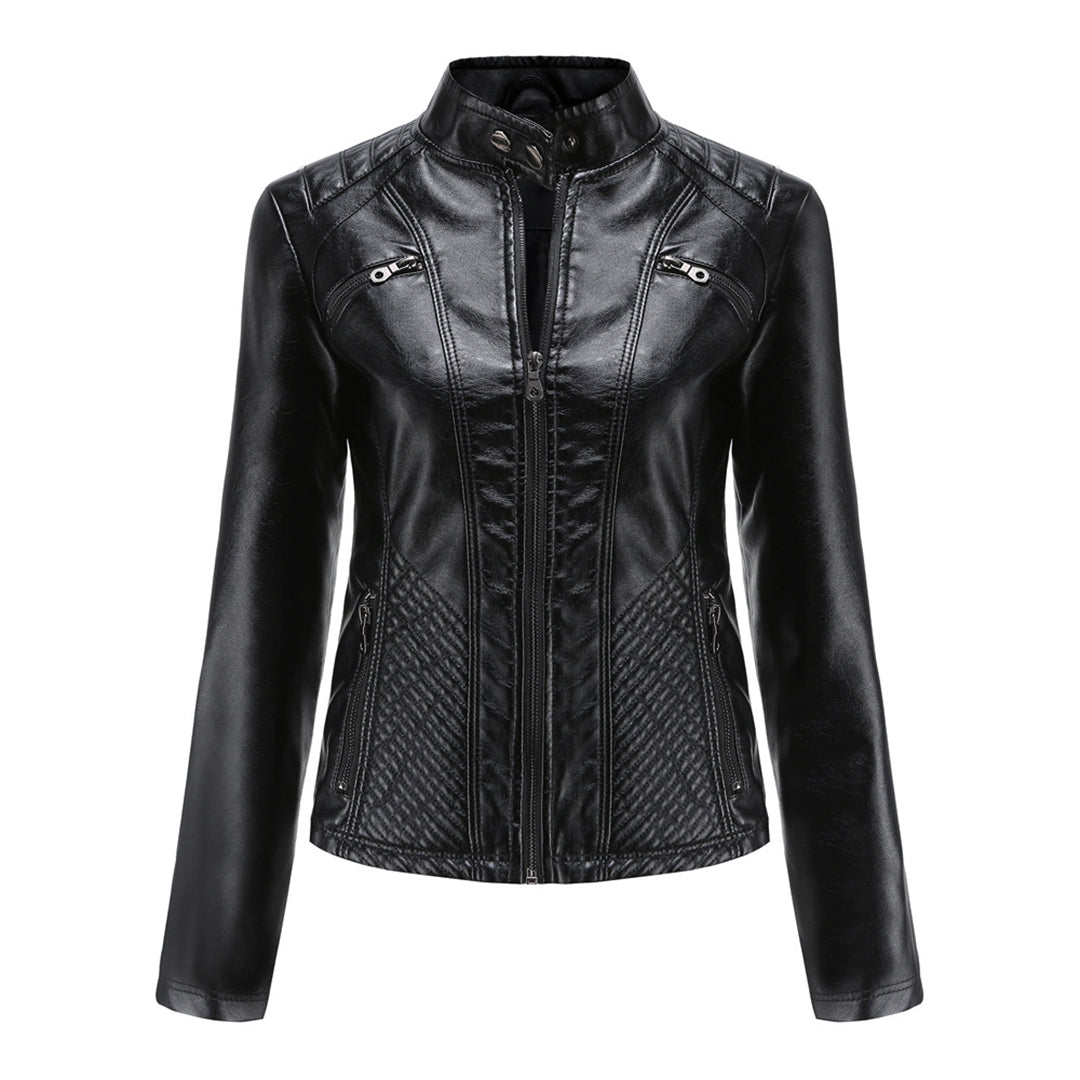 ANDRIJANA - Elegant leather jacket with a timeless design