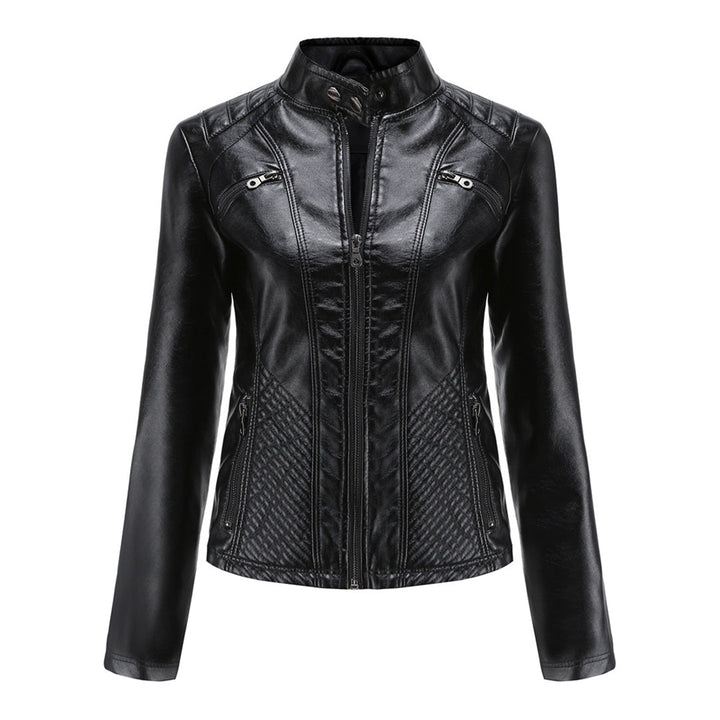 ANDRIJANA - Elegant leather jacket with a timeless design