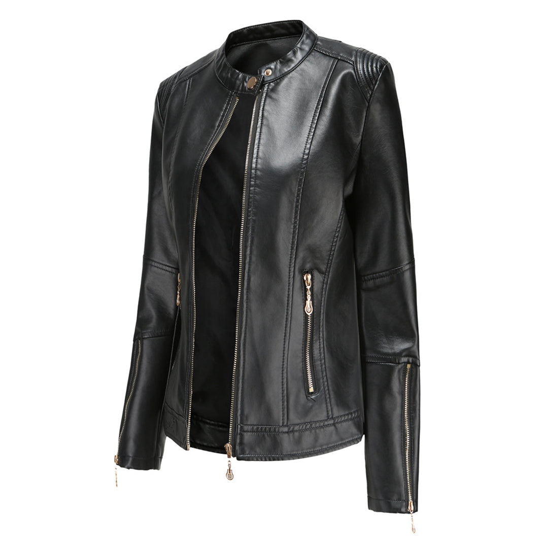 FRANICA - Elegant leather jacket in a classic design