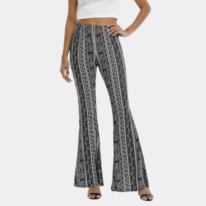 Soleil - airy, flared boho trousers for women who mix casual with elegant