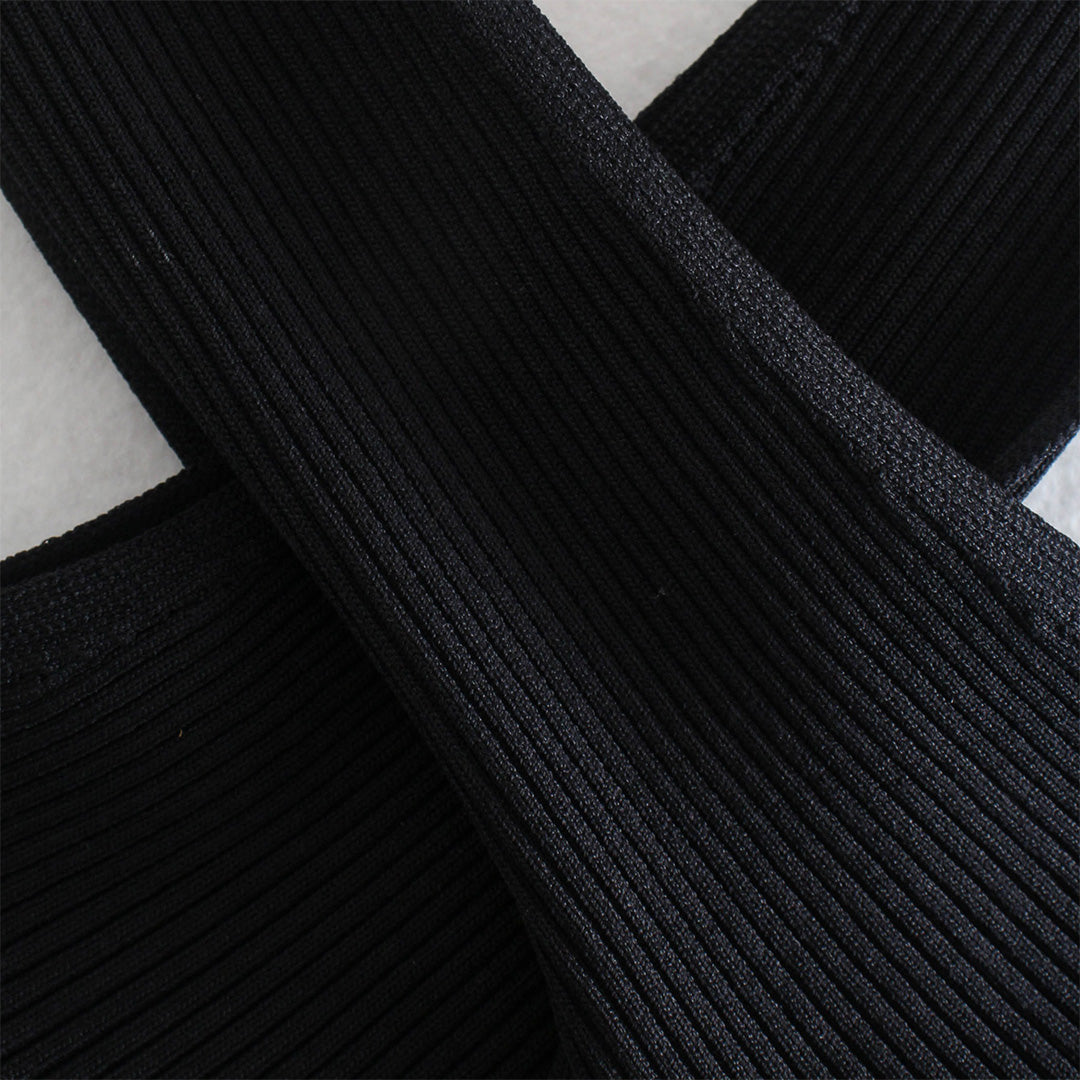 Stylish WAVERLY top with subtle criss-crossing straps for an elegant chic look